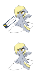 Size: 1000x2008 | Tagged: explicit, artist:rice, 2 panel comic, ask, belly button, blushing, comic, cute, cute porn, derpy hooves, female, floppy ears, foalcon, g4, grinding, imported from derpibooru, mare, masturbation, nudity, pegasus, pillow, pillow humping, pony, sitting, spread wings, tumblr, vaginal secretions, vulva, wingboner, wings