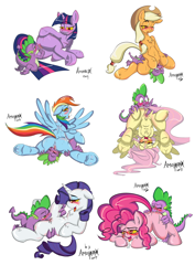 Size: 2500x3536 | Tagged: explicit, artist:amoniaco, applejack, fluttershy, pinkie pie, rainbow dash, rarity, spike, twilight sparkle, 2 handfuls of dat ass, age difference, ahegao, analingus, anus, ass up, bedroom eyes, blushing, butt, character proxy, chest fluff, compilation, crying, cunnilingus, discord, dock, dragon, dragon on pony action, drool, drool string, earth pony, edit, face down ass up, facesitting, facesitting on spike, female, females only, foalcon, g4, gay, grin, happy sex, high res, imported from derpibooru, interspecies, licking, lip bite, looking back, male, mane seven, mane six, mane six vaginas, mare, not gay, nudity, on side, one after another, open mouth, oral, pegasus, plot, pony, prone, semi-anthro, sex, ship:applespike, ship:dispike, ship:flutterspike, ship:pinkiespike, ship:rainbowspike, ship:sparity, ship:twispike, shipping, simple background, smiling, spike gets all the mares, spread pussy, straight, taste the rainbow, tears of joy, tears of pleasure, tongue out, underhoof, unicorn, unshorn fetlocks, vagina, vaginal secretions, vulva, white background, wingless spike, x was discord all along