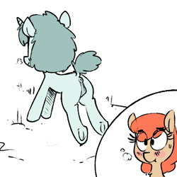 Size: 600x600 | Tagged: explicit, artist:whydomenhavenipples, oc, oc:deep blue, oc:sheila, age difference, anatomically correct, anus, blank flank, blue mane, blue tail, cyan coat, cyoa, dead source, eyes on the prize, female, filly, foal, foal quest, foalcon, frog (hoof), imported from derpibooru, lesbian, looking at butt, mare, mare on filly, nudity, oc only, pony, raised tail, story included, tail, underhoof, vulva