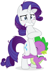 Size: 784x1130 | Tagged: questionable, artist:sakatagintoki117, artist:yanoda, rarity, spike, age difference, bipedal, blushing, covering, cunnilingus, dragon, duo, duo male and female, edit, embarrassed, embarrassed nude exposure, female, floppy ears, foalcon, g4, humiliation, hundreds of users filter this tag, imported from derpibooru, licking, love, make new friends but keep discord, male, messy hair, my little pony: friendship is magic, naked rarity, nudity, oral, pony, season 5, ship:sparity, shipping, show accurate, show accurate porn, softcore, straight, strategically covered, sultry pose, unicorn, vector edit, wingless spike