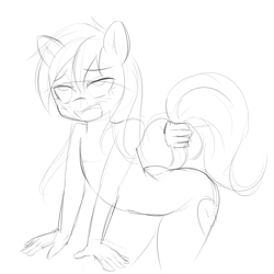 Size: 1578x1578 | Tagged: explicit, artist:randy, oc, oc:aryanne, ahegao, anthro, ass, bent over, black and white, blushing, breasts, butt, delicious flat chest, disembodied hand, female, foalcon, grayscale, heart, imported from derpibooru, looking back, moaning, monochrome, nazi, nipples, nudity, oc only, orgasm, pleasure, swastika, table, tail pull