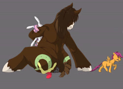 Size: 5957x4347 | Tagged: explicit, grimdark, artist:jackelfactory, apple bloom, scootaloo, sweetie belle, absurd resolution, anus, butt, cutie mark crusaders, domination, eyes closed, facesitting, foalcon, g4, gritted teeth, hoof hold, implied death, implied rape, imported from derpibooru, nudity, panic, pegasus, plot, ponut, pony, smiling, suffocating, trouble shoes, troublebutt, underhoof