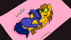 Size: 1920x1080 | Tagged: explicit, artist:lordaussie, oc, oc:lordaussie, oc:lucy bolt, aftersex, creampie, cum, female, filly, first time, foal, foalcon, imported from derpibooru, oc only