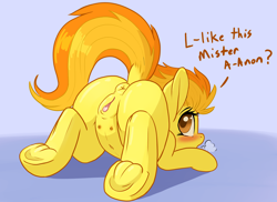 Size: 2541x1852 | Tagged: explicit, artist:pusspuss, anus, ass up, backbend, belly button, blushing, butt, clitoris, crotchboobs, cute, cute porn, dialogue, dock, face down ass up, female, filly, foal, foalcon, g4, hooves, implied anon, imported from derpibooru, nipples, nudity, pegasus, plot, ponut, pony, presenting, raised tail, solo, solo female, spitfire, steam, teats, underhoof, vulva, vulvar winking, younger