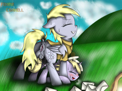 Size: 2000x1500 | Tagged: explicit, artist:fenrir connell, anus, balls, blushing, derpy hooves, dinky hooves, doggy style, female, foalcon, from behind, futa, futa derpy hooves, futa on female, g4, imported from derpibooru, incest, intersex, mailmare, mother and child, mother and daughter, nudity, pegasus, ponut, pony, sex, ship:dinkyderp, vagina, vaginal secretions