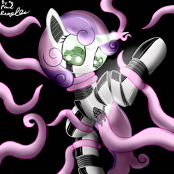 Size: 1280x1280 | Tagged: explicit, artist:paulpeopless, sweetie belle, clitoris, female, filly, foal, foalcon, g4, hooves, horn, imported from derpibooru, nudity, pony, robot, robot pony, solo, solo female, sweetie bot, tentacle porn, tentacles, tentacles on female, unicorn, vaginal secretions, vulva