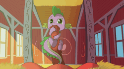 Size: 1011x569 | Tagged: explicit, artist:mostazathy, spike, animated, big dickentosh, big macintosh, big penis, cock worship, cute porn, dragon, earth pony, eye shimmer, foalcon, funny porn, g4, gay, gif, horsecock, imported from derpibooru, impossible fit, interspecies, licking, licking cock, looking at you, male, male pov, medial ring, nudity, offscreen character, oral, penis, penis hug, pony, pov, sex, ship:spikentosh, shipping, size difference, smiling, stallion, throbbing, tongue out