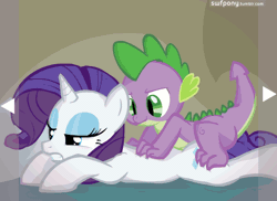 Size: 550x400 | Tagged: explicit, artist:swfpony, rarity, spike, age difference, animated, bedroom eyes, dragon, female, foalcon, g4, gif, imported from derpibooru, interspecies, male, nudity, obscured penetration, penetration, penis, pony, prostitution, sex, ship:sparity, shipping, straight, straight shota