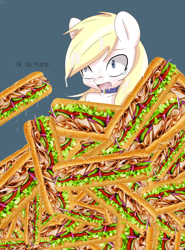 Size: 759x1024 | Tagged: questionable, semi-grimdark, artist:minenow, artist:randy, oc, oc:aryanne, anthro, crying, dripping, edit, female, foalcon, food, imported from derpibooru, not porn, oc only, sandwich, sandwich censorship, solo, solo female, traumatized, wet, wide eyes