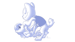 Size: 1920x1080 | Tagged: explicit, artist:vsdrawfag, diamond tiara, aftersex, creampie, cum, diamond dog, diamond dog on pony action, foalcon, g4, imported from derpibooru, interspecies, monochrome, nudity, on back, penis, rover, sex, spread legs, vagina