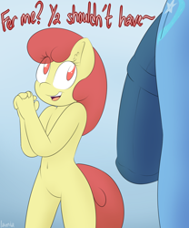 Size: 1000x1200 | Tagged: explicit, artist:lamia, apple bloom, age difference, anthro, big penis, earth pony, foalcon, futa, futa trixie, g4, horsecock, imported from derpibooru, impossibly large penis, intersex, nudity, penis, trixie, trixiebloom