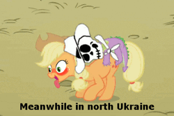 Size: 479x319 | Tagged: questionable, artist:mr nobody, applejack, spike, animated, blushing, dragon, dragons riding ponies, duo, duo male and female, earth pony, edit, fall weather friends, female, foalcon, g4, gif, implied foalcon, imported from derpibooru, male, my little pony: friendship is magic, pony, riding, riding a pony, season 1, ship:applespike, shipping, spike riding applejack, straight, tongue out, true capitalist radio, wingless spike