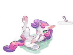 Size: 951x720 | Tagged: explicit, artist:deer meo, sweetie belle, april fools, blushing, desktop ponies, female, foalcon, g4, horsecock, imported from derpibooru, male, nudity, penis, pixiv, straight, underhoof, vagina