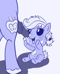 Size: 650x800 | Tagged: explicit, artist:php87, applejack, apple family reunion, applecest, babycon, babyjack, big macintosh, cum, facial, foalcon, g4, imported from derpibooru, incest, my little pony: friendship is magic, nudity, penis, younger