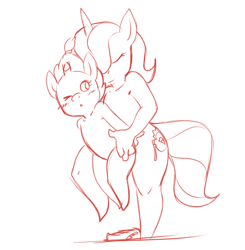 Size: 1717x1750 | Tagged: questionable, artist:zinnthos, oc, oc:lamia, anthro, babycon, canon x oc, foalcon, g4, imported from derpibooru, monochrome, nudity, pumpkin cake