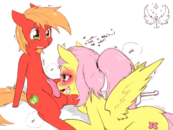 Size: 1800x1350 | Tagged: explicit, artist:cold-blooded-twilight, fluttershy, age difference, age regression, alternate hairstyle, big macintosh, blushing, cock worship, colt, drool, earth pony, female, foal, foalcon, freckles, g4, imported from derpibooru, lil mac, lil macintosh, male, mare, musk, nudity, olfactophilia, penis, pony, ponytail, reasonably sized genitals, reasonably sized penis, scared, scent, ship:fluttermac, shipping, size difference, small penis, smelling, sniffing, stallion, straight, straight shota, sweat, wingboner, younger