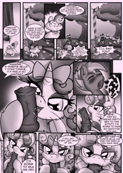 Size: 1860x2622 | Tagged: explicit, artist:anibaruthecat, button mash, sweetie belle, comic:cat's delicacy, blowjob, body swap, colt, comic, cuckolding, female, filly, foal, foalcon, g4, grayscale, horn, implied interspecies, imported from derpibooru, kitty belle, male, monochrome, nudity, opalescence, oral, penis, pony, straight, twitching penis, unicorn