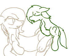Size: 550x400 | Tagged: explicit, artist:storyteller, oc, oc:gina, age difference, ambiguous penetration, animated, anonpone in humanestria, colt, colt on mare, cyoa, eyes closed, female, foal, foalcon, imported from derpibooru, male, mare, obscured penetration, oc only, open mouth, penetration, pony, reverse foalcon, size difference, smiling, straight, straight shota, underhoof