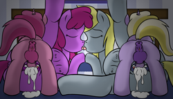 Size: 3500x2000 | Tagged: explicit, artist:tentacle-muffins, age difference, belly, berry punch, crotchboobs, cum, cum inflation, derpy hooves, dinky hooves, earth pony, female, foal, foalcon, french kiss, futa, futa dinky hooves, futa filly, futa filly on mare, futa on female, futa ruby pinch, g4, herm, high res, imported from derpibooru, incest, inflation, intersex, kissing, lifted leg, mare, mother and child, mother and daughter, nipples, nudity, pegasus, penetration, pony, ruby pinch, sex, ship:dinkyderp, ship:drunkcest, vaginal