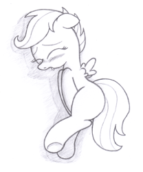Size: 1988x2395 | Tagged: questionable, artist:an-tonio, scootaloo, blushing, female, foalcon, g4, imported from derpibooru, masturbation, moaning, moaning in pleasure, monochrome, solo, solo female, traditional art, wingboner