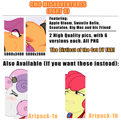 Size: 4000x4000 | Tagged: explicit, grimdark, artist:ryuseihikari, apple bloom, scootaloo, sweetie belle, advertisement, age difference, angry, anthro, belly button, big macintosh, blowjob, bondage, bound, bound wings, bra, clothes, cum, cumming, cutie mark crusaders, deepthroat, disembodied penis, earth pony, fear, female, foalcon, g4, imported from derpibooru, nudity, oral, penis, rape, rope, scootabuse, sex, shirt lift, spitroast, underwear