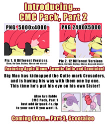 Size: 859x1000 | Tagged: explicit, grimdark, artist:ryuseihikari, apple bloom, advertisement, age difference, alternate version, angry, anthro, applebuse, bit gag, blowjob, bondage, bound, cloth gag, clothes, cowgirl position, cum, earth pony, female, foalcon, g4, gag, imported from derpibooru, incest, nudity, oral, pack, penis, rape, rope, sad, shirt lift