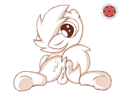 Size: 1808x1538 | Tagged: explicit, artist:sasukex125, button mash, aftersex, anus, balls, creampie, cum, foalcon, g4, gay, imported from derpibooru, looking at you, male, nudity, spankable coin purse, style emulation