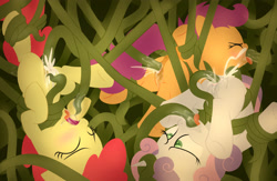 Size: 4000x2600 | Tagged: explicit, grimdark, artist:dtcx97, apple bloom, scootaloo, sweetie belle, ahegao, all three filled, anal, anal creampie, anus, blank flank, bloomsub, bondage, creampie, cum, cutie mark crusaders, double penetration, earth pony, eyes closed, female, femsub, filly, foal, foalcon, frontbend, g4, imported from derpibooru, nudity, open mouth, oral, orgasm, pegasus, penetration, pony, rape, scootasub, scootatentacles, sex, submissive, suspended, sweetiesub, sweetietentacles, tentabloom, tentacle blowjob, tentacle bondage, tentacle porn, tentacle rape, tentacles, tentacles on female, tentacles on filly, tongue out, triple penetration, unicorn, upside down, vaginal, vaginal secretions, vine, vulva, wall of tags