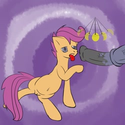 Size: 1280x1280 | Tagged: explicit, artist:alacran, scootaloo, female, foalcon, g4, hypnosis, hypnotized, imported from derpibooru, male, nudity, pendulum swing, penis, straight, tongue out, vagina