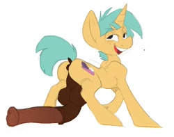 Size: 578x456 | Tagged: explicit, artist:sb, artist:skybrony96, 180 penis, big penis, foalcon, g4, horsecock, hyper snails, imported from derpibooru, impossibly large balls, impossibly large penis, male, nudity, penis, presenting, snails, solo, solo male