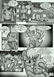 Size: 1860x2622 | Tagged: explicit, artist:anibaruthecat, spike, comic:harsh lovin', aftersex, blushing, comic, cum, dragon, earth pony, excessive cum, eyes closed, female, foalcon, g4, grayscale, heart, hug, imported from derpibooru, kissing, licking, male, mare, monochrome, ms. harshwhinny, nudity, penis, pony, prone, ship:spikewhinny, shipping, smiling, snowballing, straight, tongue out, wink