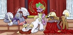 Size: 1800x879 | Tagged: explicit, artist:smudge proof, spike, anal, anal creampie, anal insertion, anal orgasm, balls, balls deep, buttplug, commission, creampie, crossdressing, cum, cum while penetrated, cumming, dragon, dragon on pony action, earth pony, foalcon, fucked senseless, g4, gay, glasses, hands free, harem, hoity toity, imported from derpibooru, insertion, interspecies, male, nipples, nudity, orgasm, orgasm cumshot, penetration, penis, pony, presenting, prince blueblood, roman, sex toy, ship:bluespike, ship:hoityspike, ship:trenderspike, simultaneous orgasm, sissy, spike gets all the stallions, stallion, tail wrap, trenderhoof, unicorn