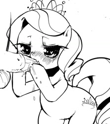 Size: 1024x1155 | Tagged: explicit, artist:moka, diamond tiara, blowjob, female, foalcon, g4, grayscale, imported from derpibooru, male, monochrome, nudity, oral, penis, straight