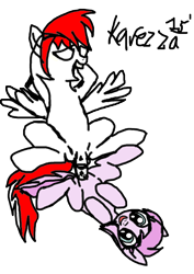 Size: 1024x1447 | Tagged: explicit, artist:karezza, oc, oc:blazer bolt, 1000 hours in ms paint, canon x oc, cum, drawn by mouse, female, flying, foalcon, g4, imported from derpibooru, incest, male, nudity, piña colada, piña cutelada, recolor, simple background, straight, transparent background, vaginal