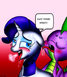 Size: 833x960 | Tagged: explicit, artist:lennonblack, rarity, spike, age difference, blushing, dragon, female, foalcon, g4, imported from derpibooru, male, mare, obscured penetration, pony, sex, ship:sparity, shipping, softcore, straight, sweat, unicorn