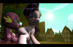 Size: 1002x654 | Tagged: explicit, artist:bludingo, rarity, spike, 3d, age difference, animated at source, bedroom eyes, big crotchboobs, crotchboobs, dead source, dragon, eye contact, female, foalcon, g4, genitals, huge crotchboobs, imported from derpibooru, impossibly large crotchboobs, looking at each other, looking back, male, mare, nudity, open mouth, outdoor sex, outdoors, penetration, penis, pony, preggity, pregnant, sex, ship:sparity, shipping, sitting, smiling, source filmmaker, straight, straight shota, vaginal