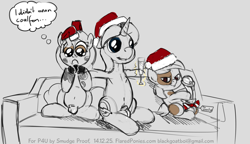 Size: 1500x864 | Tagged: explicit, artist:smudge proof, oc, oc:smudge proof, oc:thunder ring, big penis, christmas, coal, coalfon, foalcon, g4, gay, hyper, imported from derpibooru, impossibly large penis, male, nudity, penis, pipsqueak, sketch