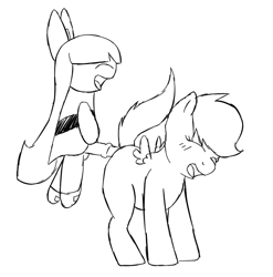 Size: 739x749 | Tagged: explicit, artist:aaron amethyst, scootaloo, blossom (powerpuff girls), crossover, foalcon, futa, futa crossover, futa on female, g4, imported from derpibooru, intersex, monochrome, nudity, penis, the powerpuff girls