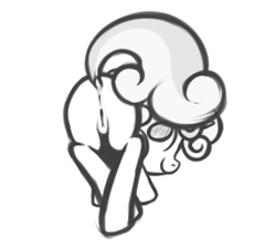 Size: 286x255 | Tagged: explicit, artist:mostazathy, sweetie belle, anus, female, foalcon, g4, imported from derpibooru, monochrome, nudity, presenting, solo, solo female, vagina