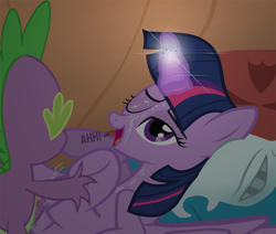 Size: 897x762 | Tagged: explicit, artist:shutterflyeqd, spike, twilight sparkle, age difference, alicorn, blowjob, cum, dragon, duo, duo male and female, facial, female, foalcon, g4, imported from derpibooru, male, mare, oral, pony, pseudoincest, ship:twispike, shipping, show accurate, show accurate porn, straight, twilight is a foal fiddler, wingless spike