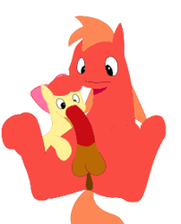 Size: 230x285 | Tagged: explicit, artist:mizulu, apple bloom, :i, animated, anus, applecest, big macintosh, blowjob, brother and sister, cum, earth pony, female, foalcon, g4, gif, imported from derpibooru, incest, male, nudity, oral, pony, ship:macbloom, shipping, siblings, stallion, straight