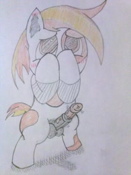 Size: 600x800 | Tagged: explicit, artist:remareshadows, bipedal, blushing, colt, cute, cute porn, erection, foal, foalcon, g4, genitals, horsecock, imported from derpibooru, male, nudity, penis, pipsqueak, pony, solo, solo male, traditional art