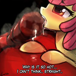 Size: 500x500 | Tagged: explicit, artist:lumineko, apple bloom, applecest, big apple little apple, big macintosh, big penis, blowjob, blushing, brother and sister, cum, dialogue, drool, earth pony, female, filly, foal, foalcon, g4, hentai quotes, horsecock, imported from derpibooru, incest, just the tip, licking, licking cock, male, nudity, oral, penis, pony, sex, ship:macbloom, shipping, siblings, stallion, straight, tongue out