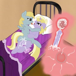 Size: 1000x1000 | Tagged: explicit, artist:cloudlinedasher, an egg being attacked by sperm, balls, bed, chirpy hooves, colt, cum, cum in uterus, dinky hooves, egg cell, excessive cum, female, filly, foal, foalcon, g4, imported from derpibooru, impregnation, incest, internal cumshot, mare, nudity, pegasus, penetration, penis, pony, rule 63, sex, ship:dinkychirp, unicorn, uterus, vagina, vaginal, vulva, x-ray