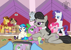 Size: 1500x1061 | Tagged: explicit, artist:blargsnarf, applejack, pinkie pie, rainbow dash, rarity, spike, ahegao, applecest, applejack gets all the stallions, bedroom eyes, blowjob, blowjob on strapon, braeburn, cousin incest, cousins, cum, cum on food, cumming, dildo, dildo blowjob, dj pon-3, double hoofjob, dragon, dragon on pony action, earth pony, female, filming, filthy rich, foalcon, food, foodplay, g4, gem, group sex, hoofjob, imported from derpibooru, incest, insertion, interspecies, jewels, lesbian, looking at each other, magic, magic aura, magicjob, male, mare, masturbation, nudity, octavia melody, open mouth, oral, oral insertion, orgasm, orgy, penis, pony, public use, recording, sex, sex toy, ship:braejack, ship:filthyjack, ship:raripie, ship:spiketavia, ship:vinylspike, shipping, show accurate, show accurate porn, snowballing, stallion, straight, strapon, tally marks, unicorn, vinyl scratch, vulva, watching