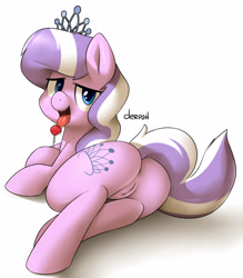 Size: 2681x3061 | Tagged: explicit, artist:marble-soda, diamond tiara, anus, butt, earth pony, female, filly, foal, foalcon, g4, high res, human anus on pony, human vulva on pony, imported from derpibooru, licking, nudity, plot, pony, solo, solo female, vulva