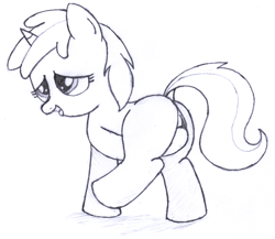 Size: 2180x1891 | Tagged: explicit, artist:an-tonio, dinky hooves, female, filly, foal, foalcon, g4, imported from derpibooru, masturbation, monochrome, solo, solo female, traditional art