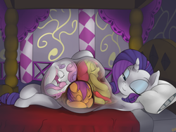 Size: 4000x3000 | Tagged: questionable, artist:shdingo, apple bloom, rarity, scootaloo, sweetie belle, anal vore, armpits, belly, bloomprey, cutie mark crusaders, endosoma, female, females only, fetish, filly, filly prey, foal, foalcon, g4, imported from derpibooru, incest, mare, mare pred, multiple prey, non-fatal, non-fatal vore, pony, preybloom, raripred, scootaprey, siblings, sisters, size difference, sleeping, sleepover, soft vore, stupid sexy rarity, sweetieprey, unbirthing, unicorn, vore, vorecest, x-ray