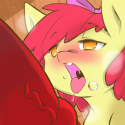 Size: 2000x2000 | Tagged: explicit, artist:cold-blooded-twilight, apple bloom, applecest, bedroom eyes, big macintosh, blurry, blushing, brother and sister, cock worship, drool, earth pony, eyes on the prize, female, filly, foal, foalcon, g4, high res, horsecock, imminent blowjob, imminent oral, imminent sex, imported from derpibooru, incest, male, nudity, open mouth, panting, penis, pony, ship:macbloom, siblings, stallion, straight, tongue out, uvula