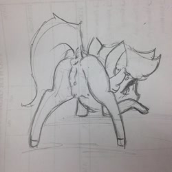 Size: 1280x1280 | Tagged: explicit, artist:taps, scootaloo, crotchboobs, female, foalcon, g4, imported from derpibooru, nipples, nudity, pegasus, pony, presenting, sketch, solo, solo female, teats